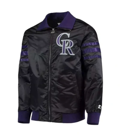 The Captain II Colorado Rockies Black Satin Jacket