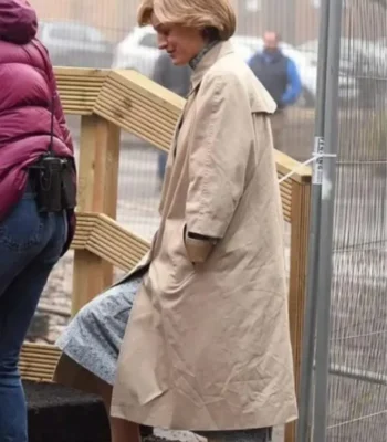 The Crown S04 Emma Corrin Cotton Trench Coat