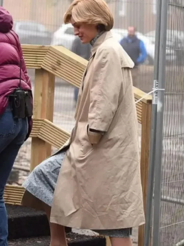 The Crown S04 Emma Corrin Cotton Trench Coat