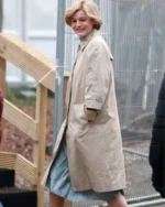 The Crown S04 Emma Corrin Cotton Trench Coat