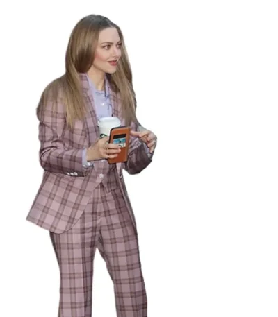 The Dropout S01 Amanda Seyfried Pink Plaid Suit