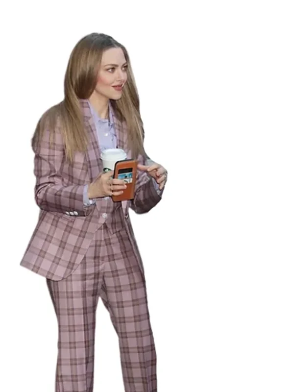 The Dropout S01 Amanda Seyfried Pink Plaid Suit