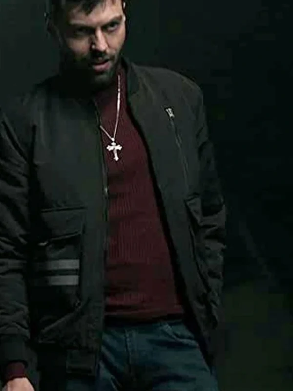 The Equalizer Max Kelso Black Cotton Bomber Jacket