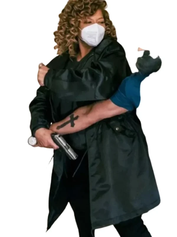 The Equalizer Queen Latifah Satin Black Coat