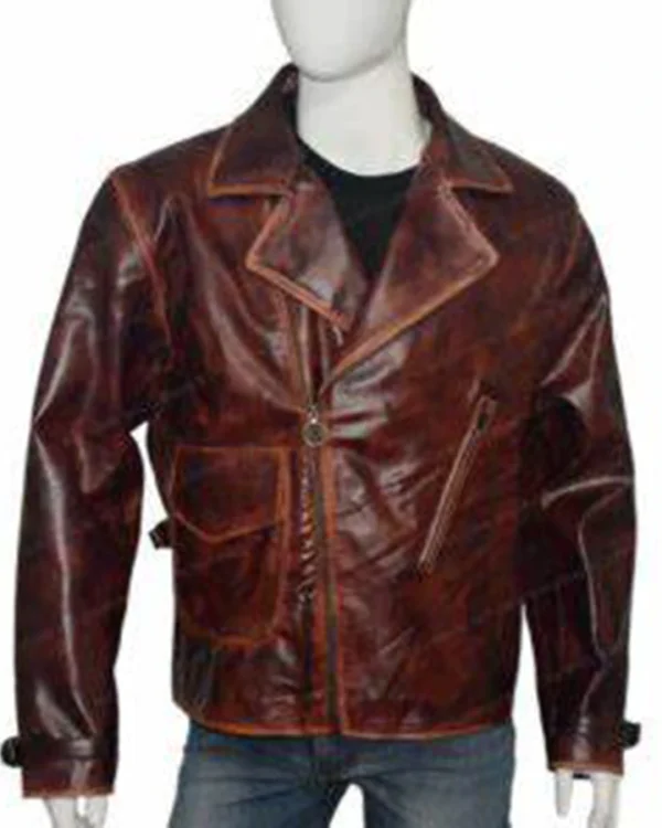 The First Avengers Distressed Real Leather Brown Jacket