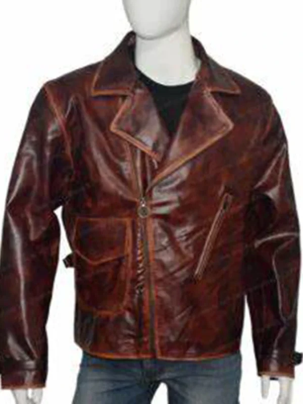 The First Avengers Distressed Real Leather Brown Jacket