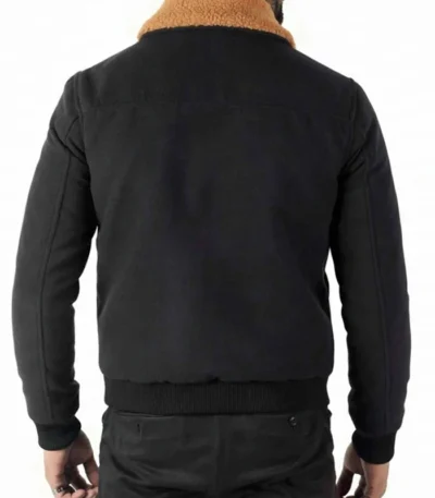 The Gentlemen Dry Eye Black Fur Collar Jacket