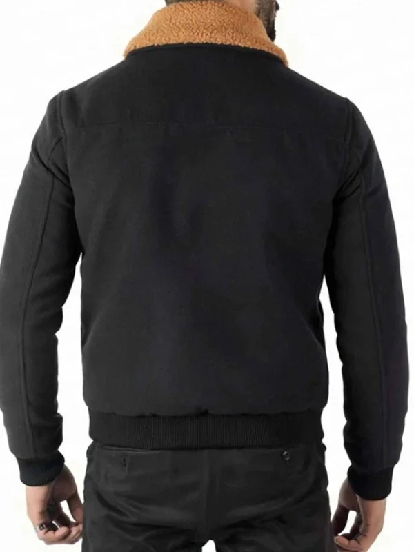 The Gentlemen Dry Eye Black Fur Collar Jacket