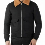 The Gentlemen Dry Eye Black Fur Collar Jacket