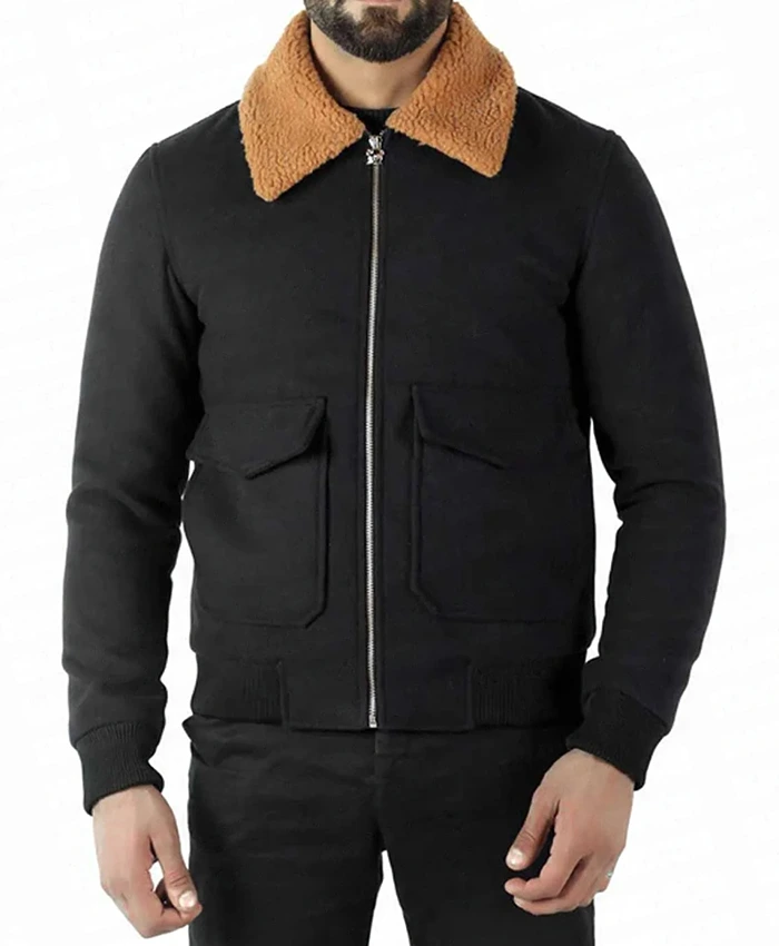The Gentlemen Dry Eye Black Fur Collar Jacket The Gentlemen Dry Eye Black Fur Collar Jacket