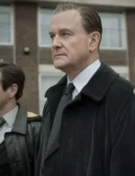 The Gold 2023 Hugh Bonneville Black Trench Coat