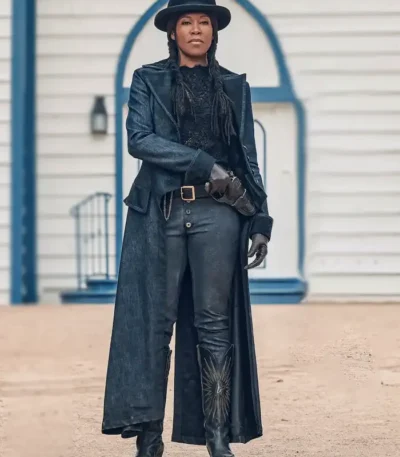 The Harder They Fall 2021 Regina King Black Long Coat