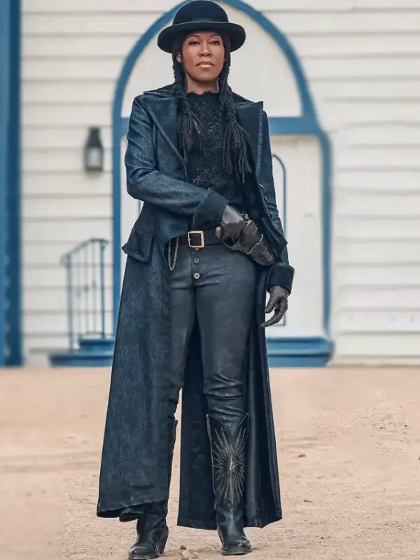 The Harder They Fall 2021 Regina King Black Long Coat