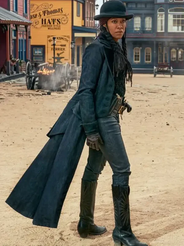 The Harder They Fall 2021 Regina King Black Long Coat