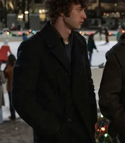 The Holdovers 2023 Dominic Sessa Black Wool Coat