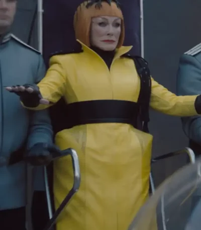 The Hunger Games Sunrise on the Reaping Glenn Close Yellow Coat