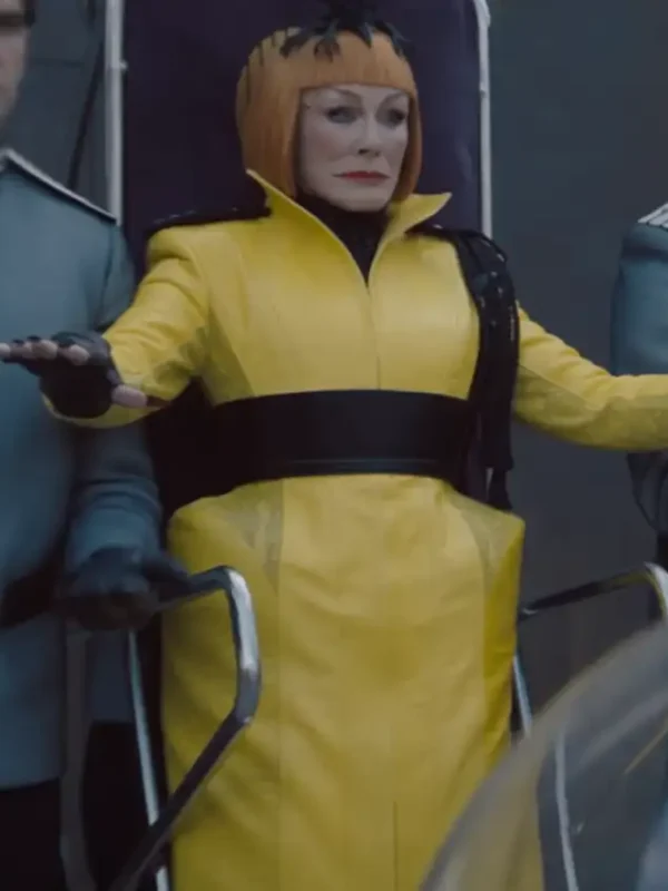 The Hunger Games Sunrise on the Reaping Glenn Close Yellow Coat