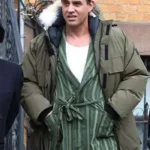 The Irishman Skinny Razer Fur Collar Green Parka Coat
