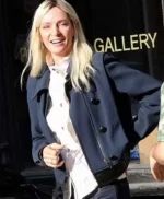 The Kill Room Uma Thurman Blue Wool Trench Jacket