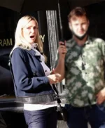 The Kill Room Uma Thurman Blue Wool Trench Jacket