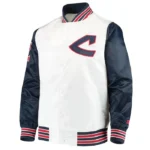 The Legend Cleveland Guardians White and Navy Satin Jacket