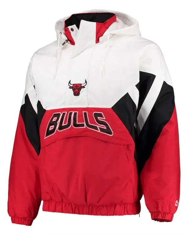 The Line-up Oxford Chicago Bulls Hoodie Half-zip Jacket The Line-up Oxford Chicago Bulls Hoodie Half-zip Jacket