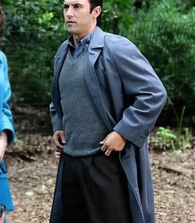 The Marvelous Mrs. Maisel Milo Ventimiglia Grey Cotton Coat