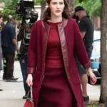 The Marvelous Mrs. Maisel Rachel Brosnahan S04 Maroon Coat