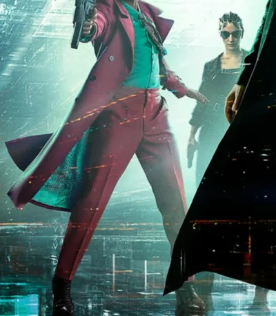 The Matrix 4 Morpheus Long Maroon Coat
