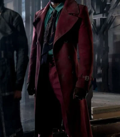 The Matrix 4 Morpheus Long Maroon Coat
