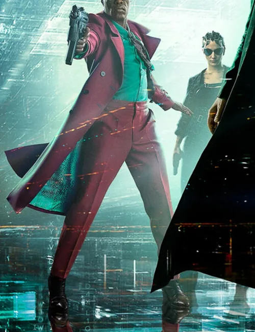 The Matrix 4 Morpheus Long Maroon Coat The Matrix 4 Morpheus Long Maroon Coat