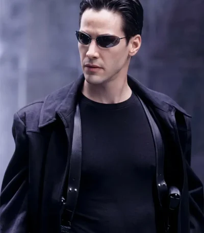The Matrix Neo Black Cotton Trench Coat