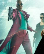 The Matrix Resurrections Morpheus Pink Long Coat