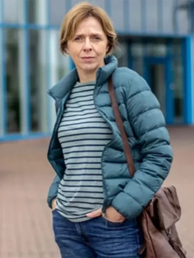 The Nest Fiona Bell Teal Puffer Jacket