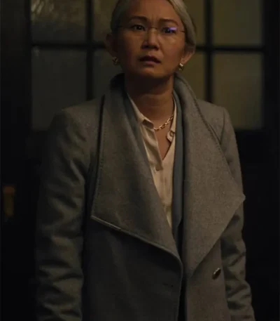 The Night Agent 2023 Hong Chau Grey Coat