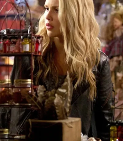 The Originals Claire Holt Black Wool Biker Jacket