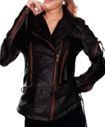 The Originals Claire Holt Black Wool Biker Jacket