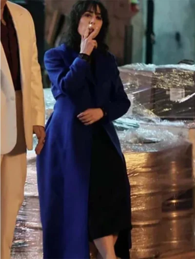 The Penguin 2024 Cristin Milioti Blue Long Coat