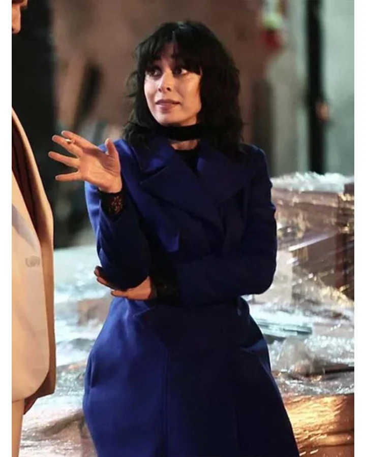 The Penguin 2024 Cristin Milioti Blue Long Coat The Penguin 2024 Cristin Milioti Blue Long Coat