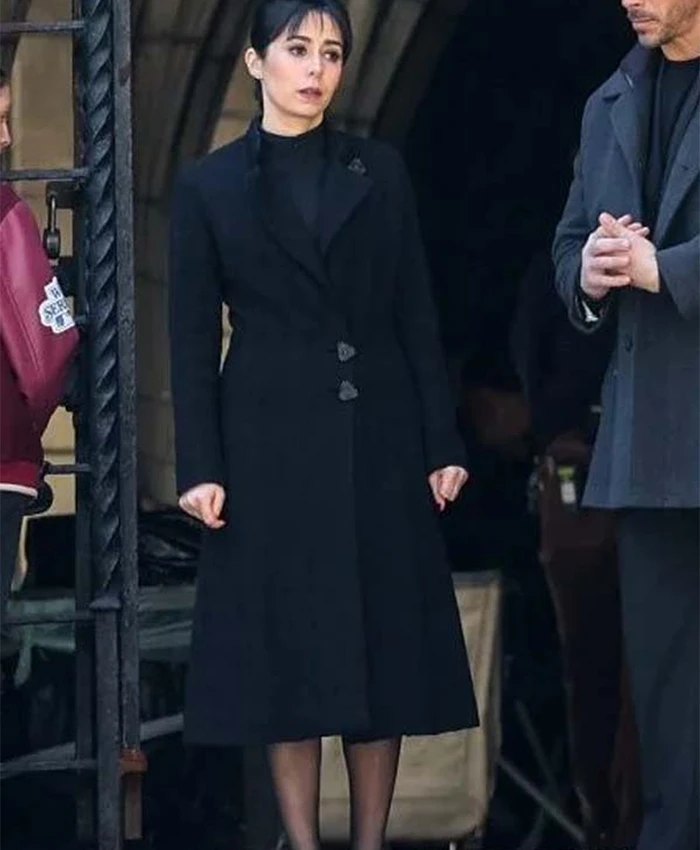 The Penguin 2024 Sofia Falcone Black Wool Coat The Penguin 2024 Sofia Falcone Black Wool Coat