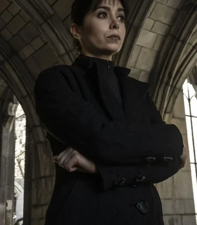 The Penguin 2024 Sofia Falcone Black Wool Coat