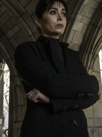 The Penguin 2024 Sofia Falcone Black Wool Coat