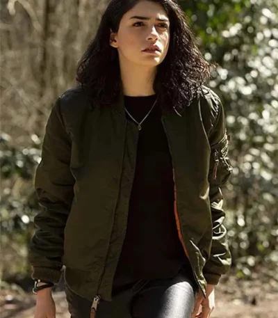 The Protector Zeynep Erman Green Bomber Jacket