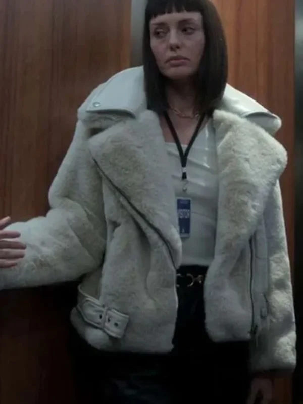 The Recruit 2022 Max Meladze White Fur Jacket