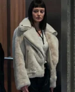 The Recruit 2022 Max Meladze White Fur Jacket
