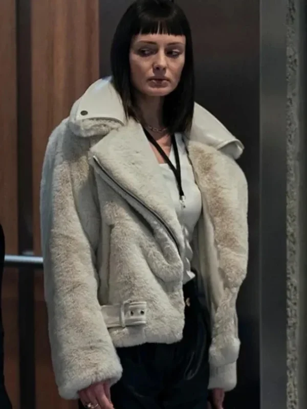 The Recruit 2022 Max Meladze White Fur Jacket