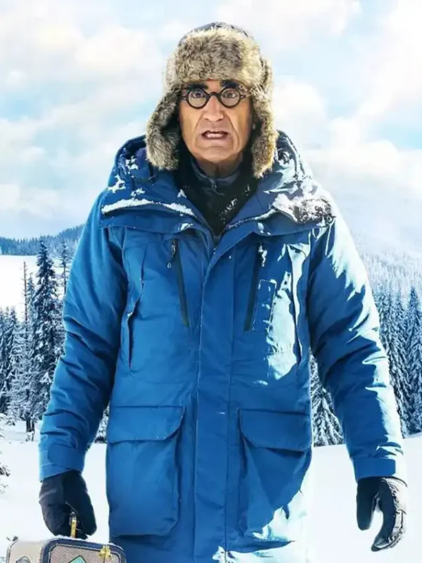 The Reluctant Traveler 2023 Eugene Levy Blue Jacket