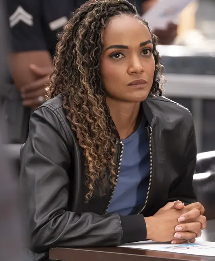 The Rookie S08 Nyla Harper Leather Bomber Jacket The Rookie S08 Nyla Harper Leather Bomber Jacket