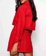 The Royal treatment Laura Marano Red Cropped Jacket