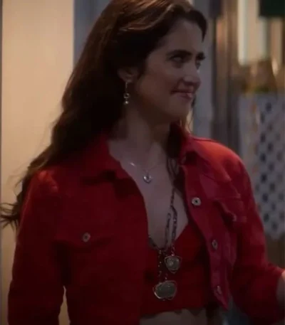 The Royal treatment Laura Marano Red Cropped Jacket